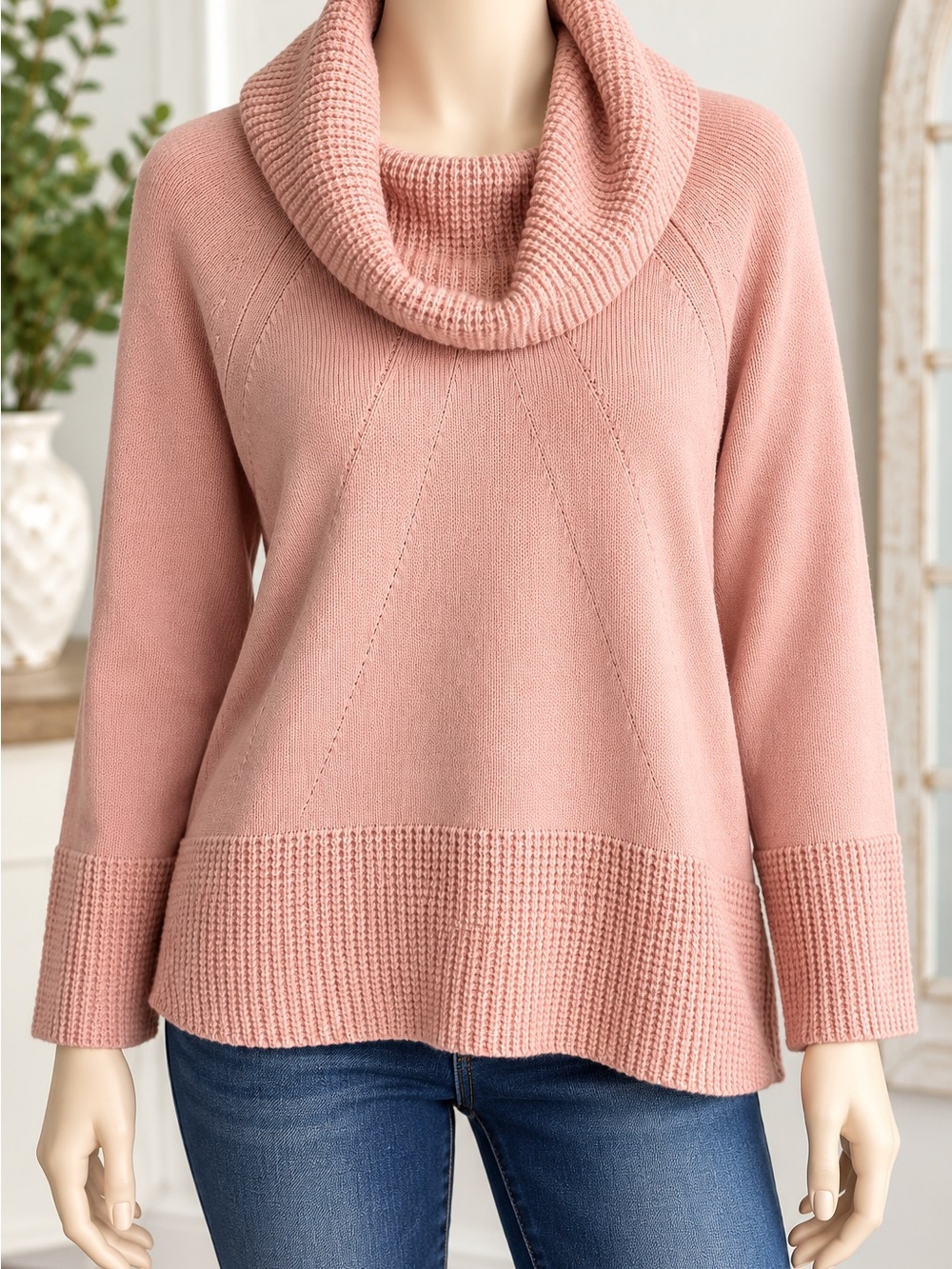 Calvin Klein Dusty Pink Cowl Neck Sweater